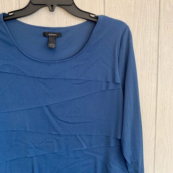 Alfani Blue Long Sleeve Top Size Large - Picture 2 of 4